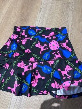 Adorable Black Pink Blue 'It's All About The Dog' Skort